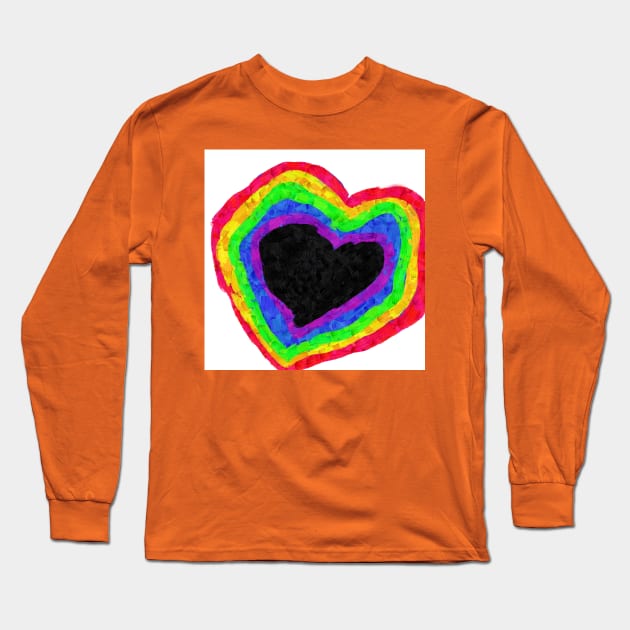 Rainbow. Heart Long Sleeve T-Shirt by Ganna_Panna